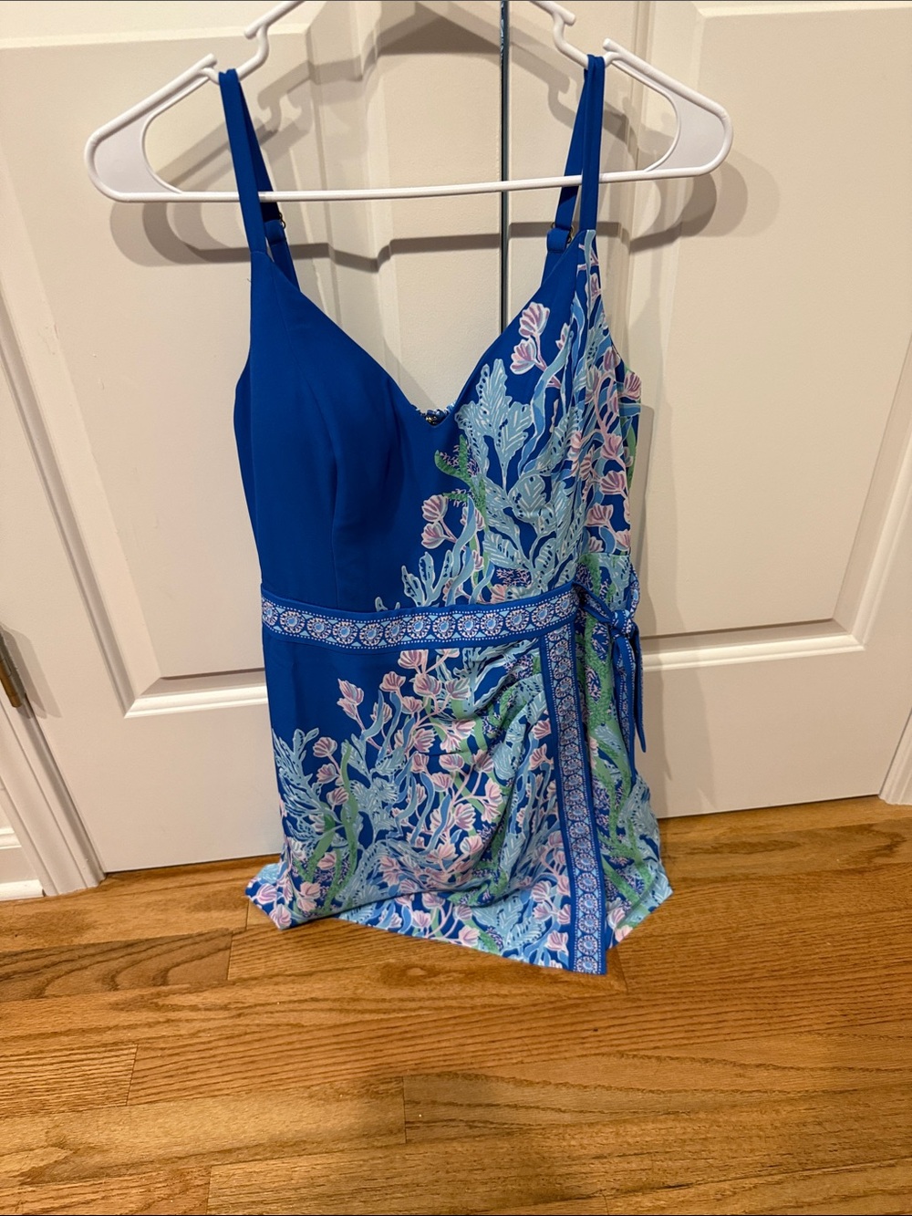 Lilly Pulitzer Royal Blue Floral Wrap Cami